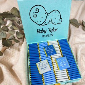 Sert Kutulu Erkek Bebek Çikolata Kutusu