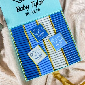 Sert Kutulu Erkek Bebek Çikolata Kutusu