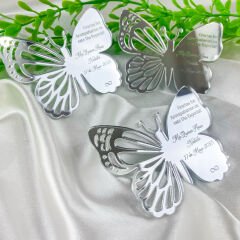 Gümüş Renk Pleksi Kelebek magnet