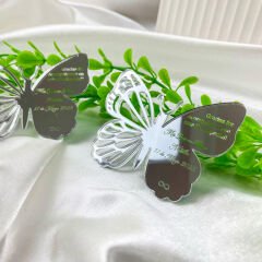 Gümüş Renk Pleksi Kelebek magnet