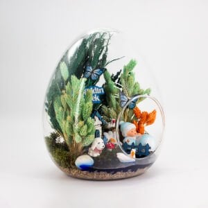 Yumurta Cam Teraryum - Yeni Doğan Erkek Bebek Hediyesi