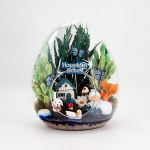 Yumurta Cam Teraryum - Yeni Doğan Erkek Bebek Hediyesi