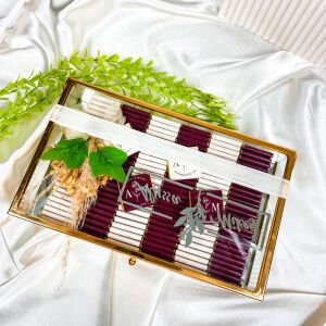 Renkli Kağıt Sargılı Düğün Çikolatası Cam Kutulu