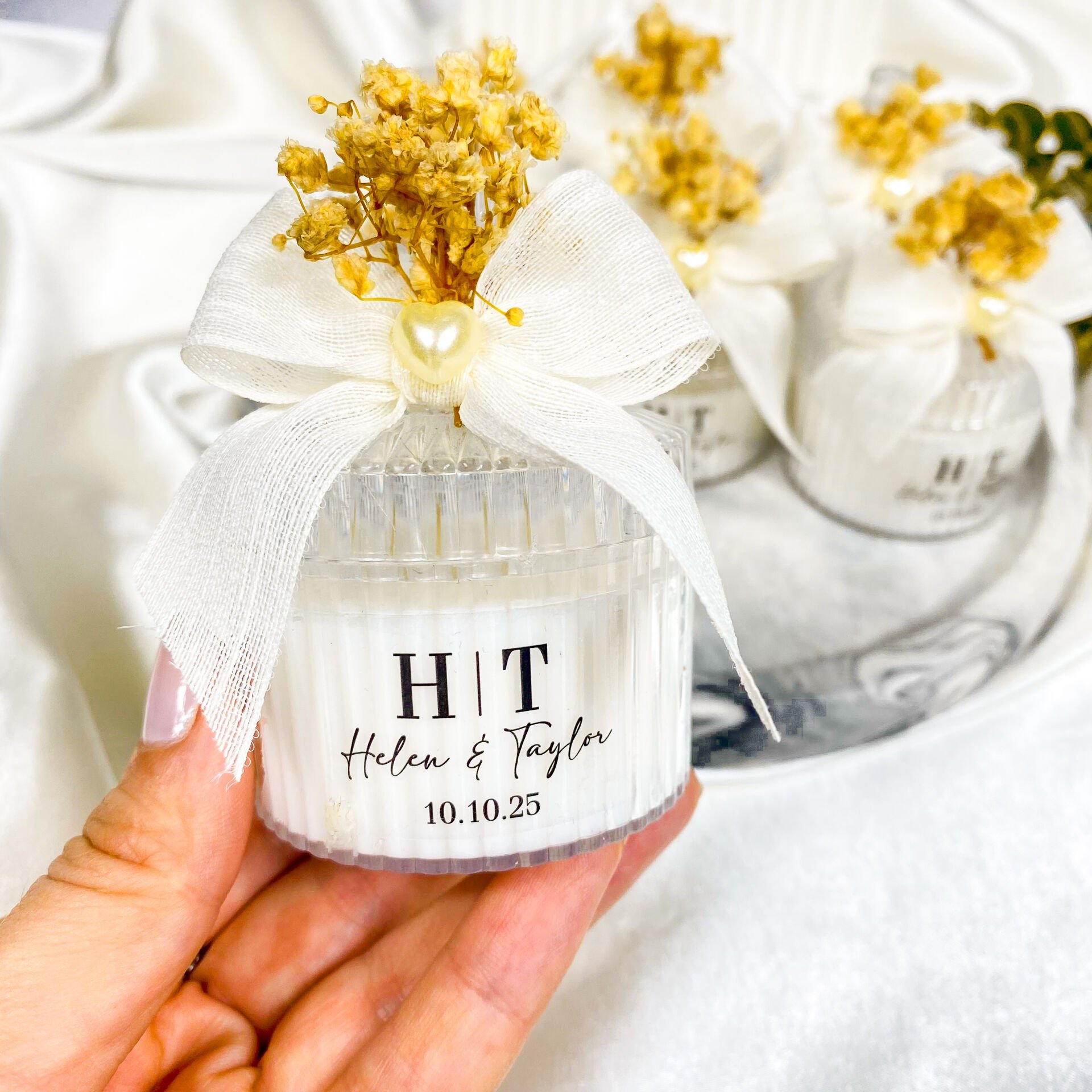 Dekoratif Mika Mum Nişan Hediyelik