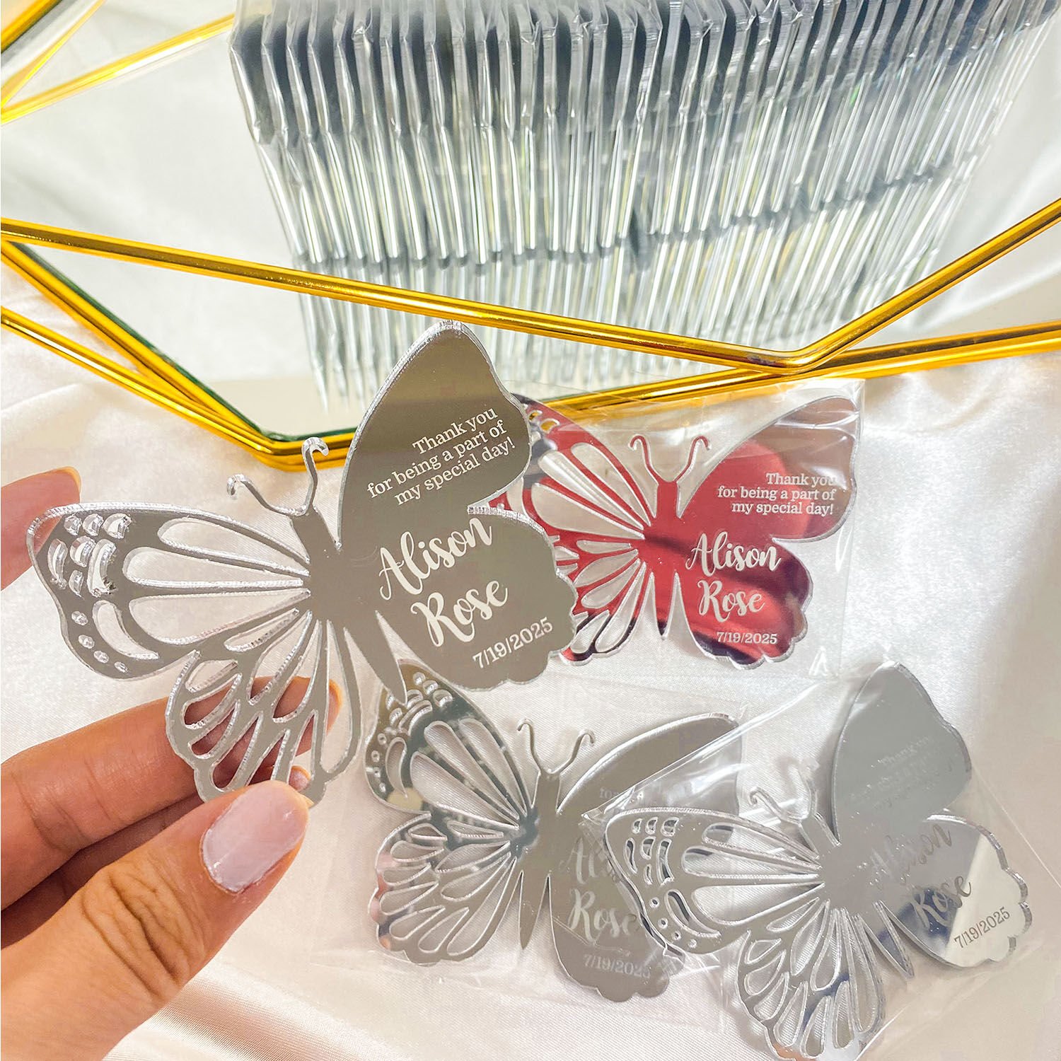 Gümüş Pleksi Kelebek Magnet