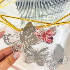 Gümüş Pleksi Kelebek Magnet