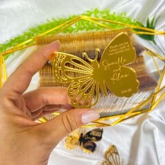 Altın Pleksi Kelebek Magnet