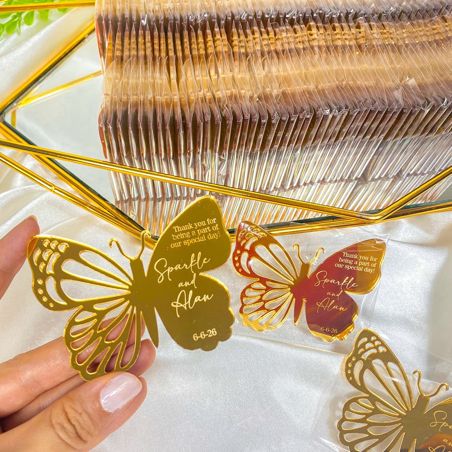 Altın Pleksi Kelebek Magnet