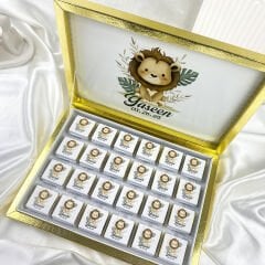 Altın Renk Parlak Kutulu Doğum Günü Çikolatası