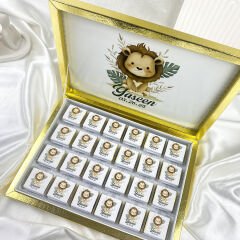 Altın Renk Parlak Kutulu Doğum Günü Çikolatası